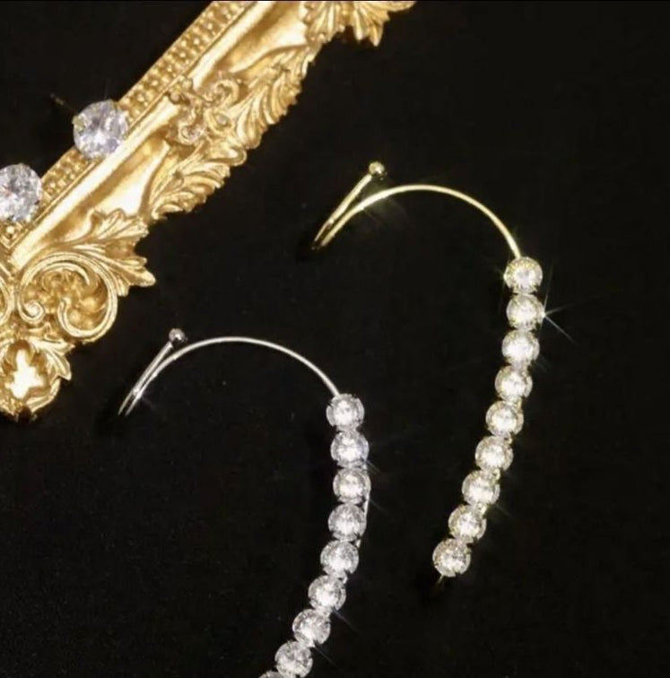 Cubic Zirconia Crescent Earrings