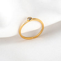 Cornelia Solo Crystal Gold Ring