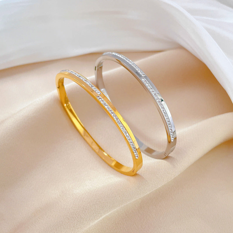 Aera Crystal Gold Bangle