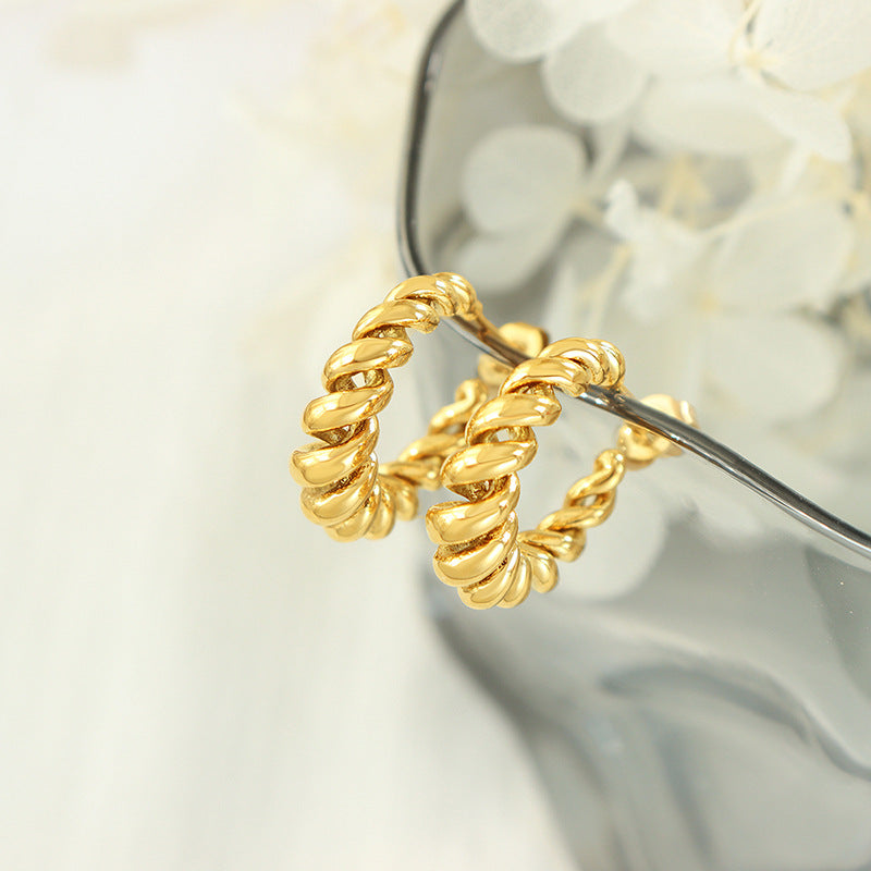 Aurum Golden Twist Earrings