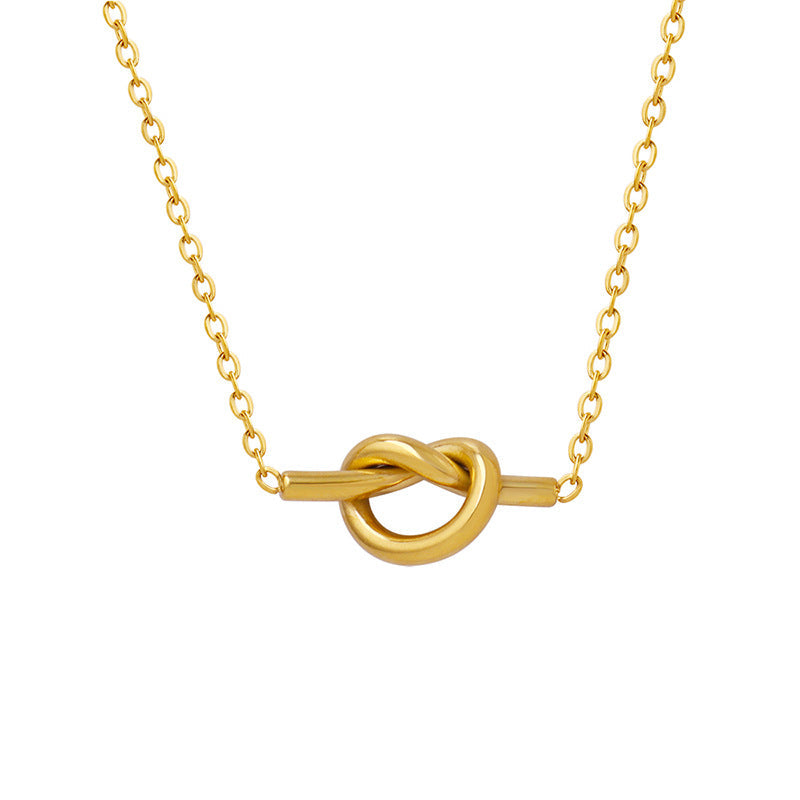 Eclair Golden Knot Necklace