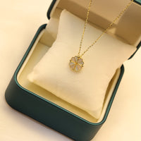 Ellaine Zirconia Four Leaf Clover Necklace