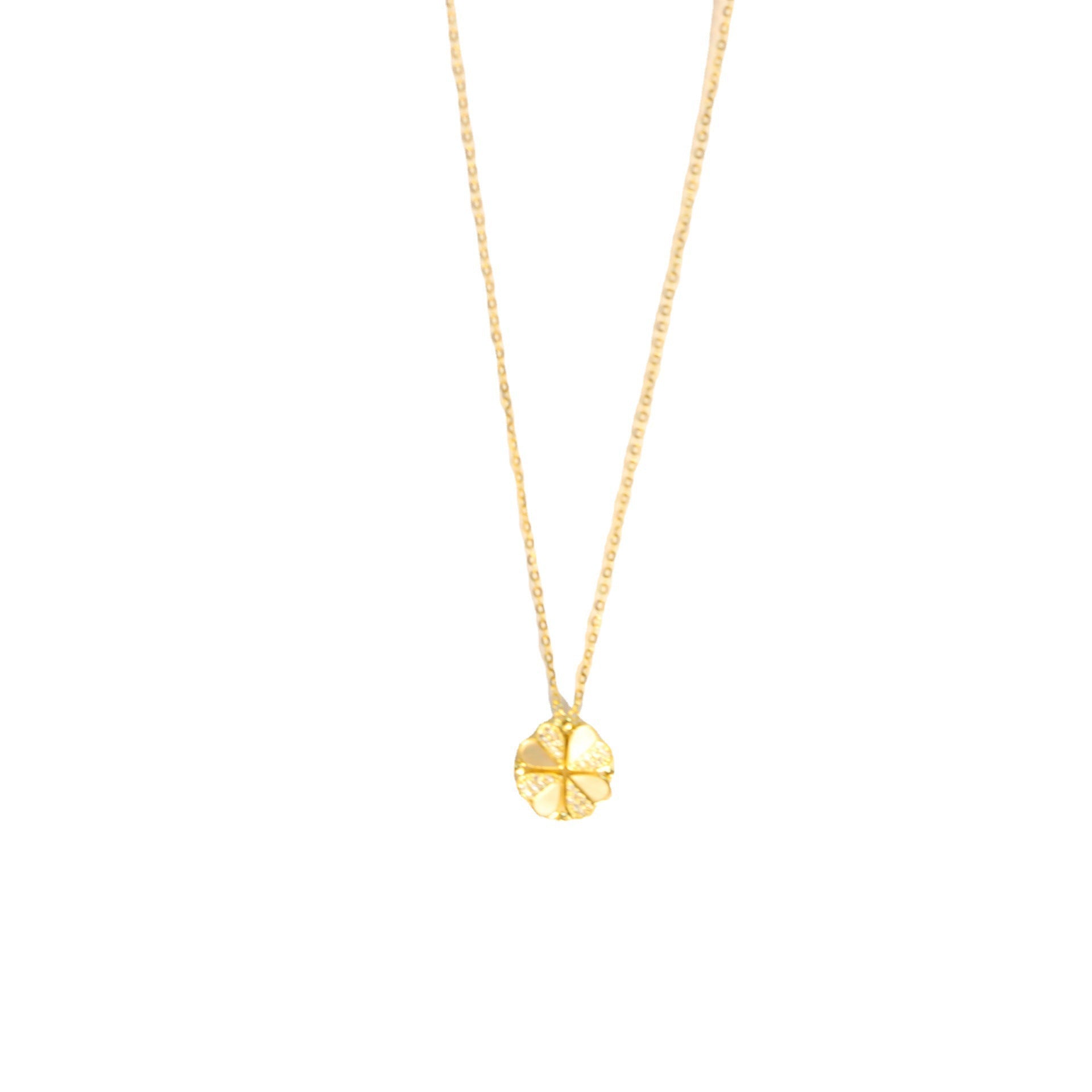 Ellaine Zirconia Four Leaf Clover Necklace