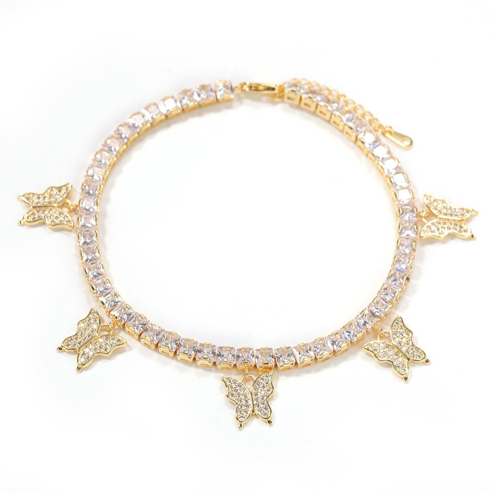 Butterfly Garden Zirconia Anklet