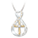 "Footprints In The Sand" Diamond Infinity Pendant Necklace