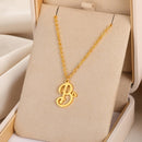 Cursive Initial Letter Pendant Necklaces